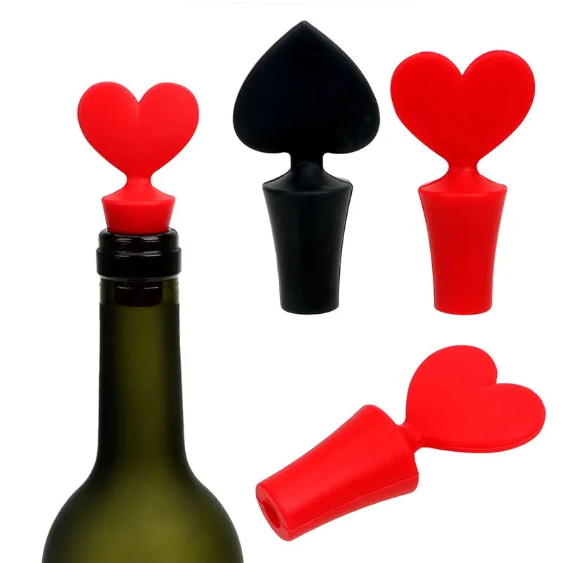Bar Tools Silikonflaskstopp för flaskor Cap Wine Cork Pourer Caps Cute Top Poker Freshweep Gel 231023