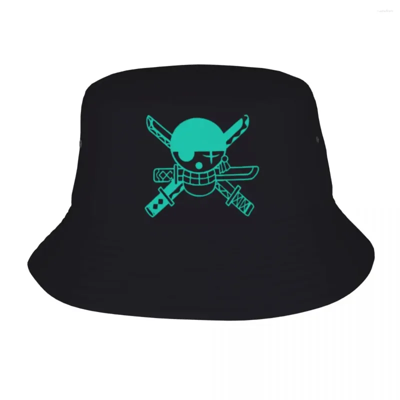 Berretti Copricapo estivo Roronoa Zoro One Piece Jolly Roger Bob Cappelli Trendy Sun Ispoti Cap Pesca Pescatore Berretti Sport all'aria aperta