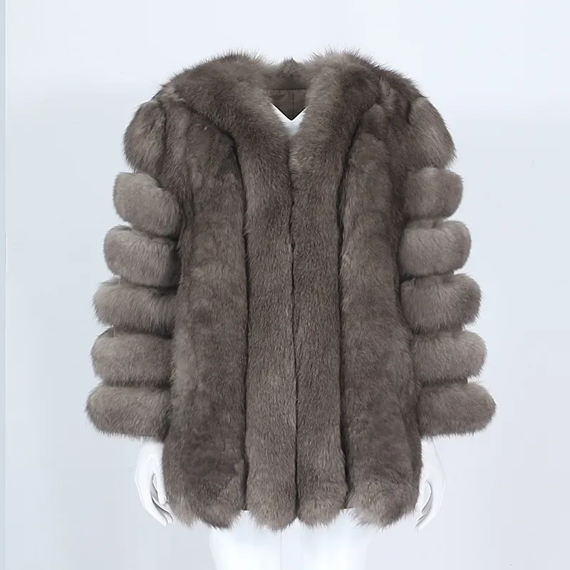 OFTBUY 2022 Long Winter Jacket Women Real Fur Coat Natural Big Fluffy Fox Fur Outerwear Streetwear Thick Warm New Fashion