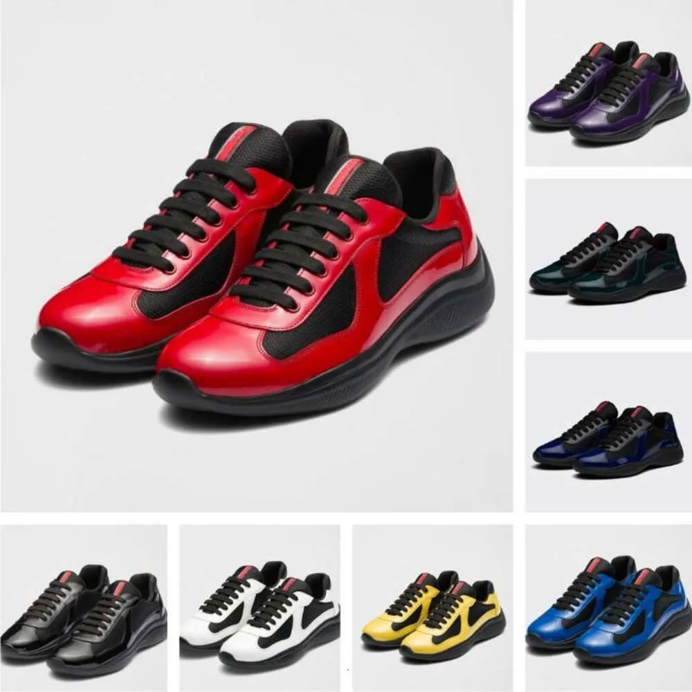 Casual B22 Runner Scarpe sportive firmate America Cup Scarpe da ginnastica basse Scarpe da uomo fuori ufficio Scarpe da ginnastica da uomo in pelle verniciata B30 Scarpe da ginnastica per esterni all'ingrosso con scatola