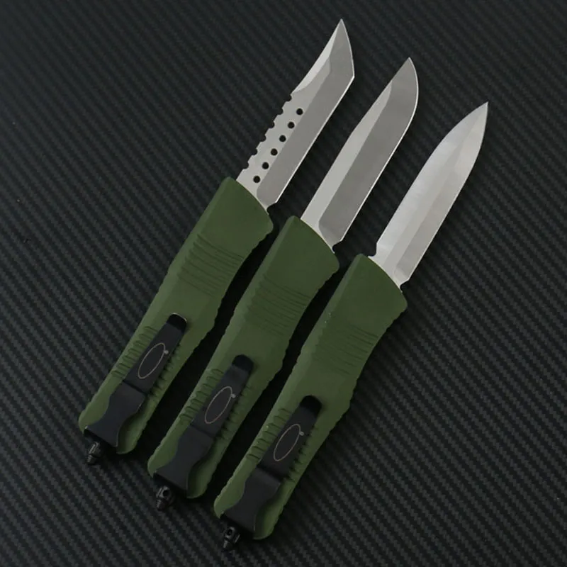 Couteau latéral technique à poignée antidérapante verte, en aluminium d'aviation, pour la chasse et le Camping, outil EDC de survie