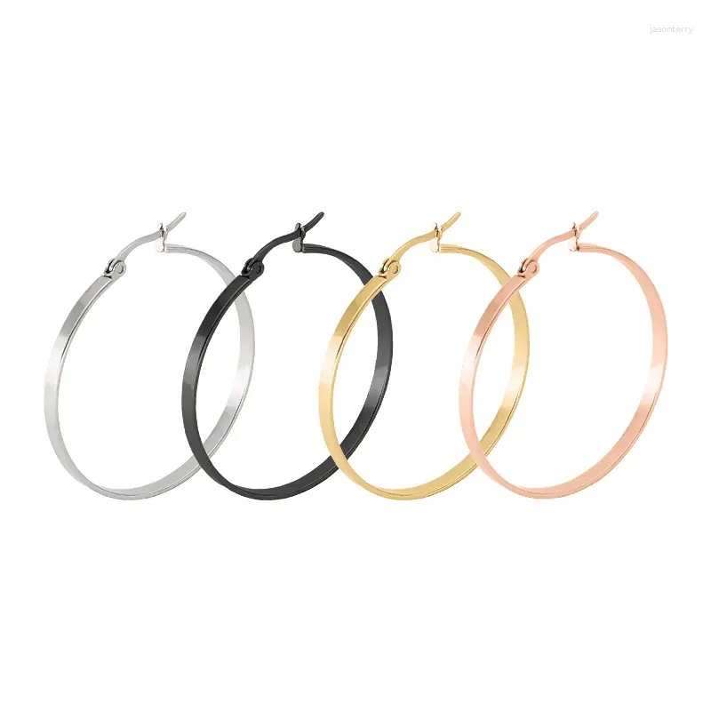 Hoop Earrings 4pairs Fashion Stainless Steel Hook Big Circle Round Dangle Women For Gift