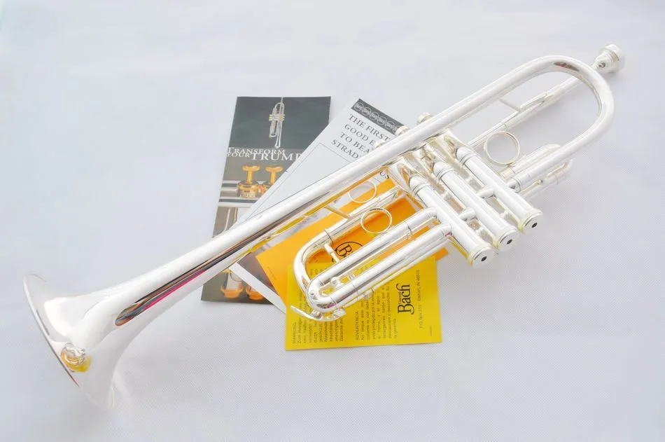 American Silver Plated Vinc C Tone Professional LT197GS 주요 트럼펫 최고의 악기 Trompete Tromba와 케이스 마우스 피스