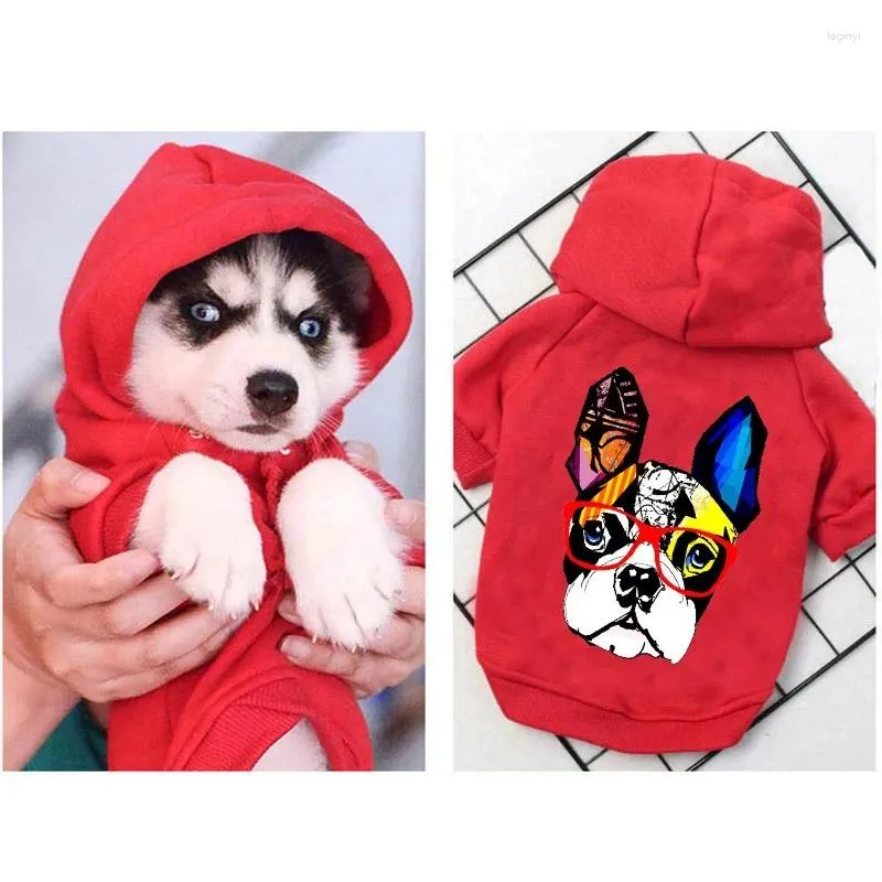 Ropa para perros Ropa de estilo de otoño e invierno Moda cálida Sudadera con capucha Pet Casual Deportes Pequeño abrigo de tamaño mediano