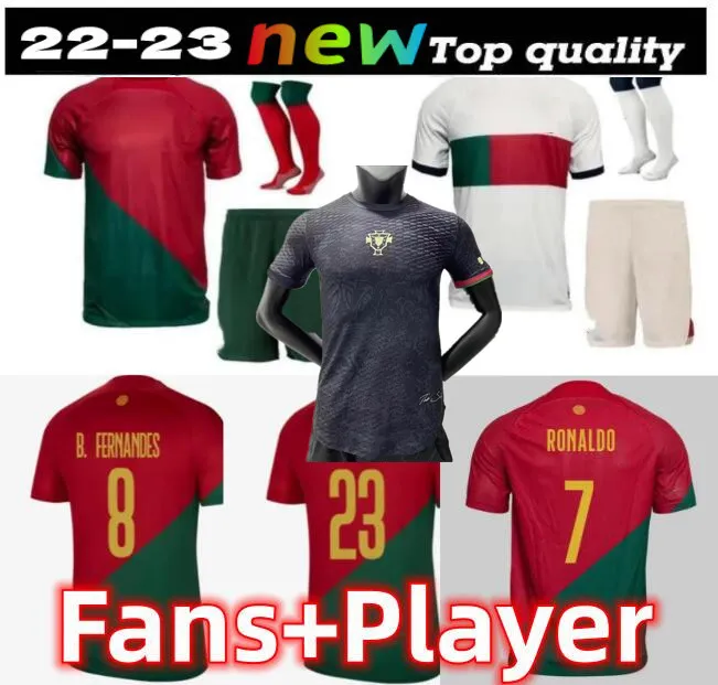 22 Portugal-Fußballtrikots KINDER-KIT JOAO FELIX BERNARDO BRUNO RONALDO FERNANDES Portugieser 22 23 Portugiesisches JUNGEN-Fußballtrikot8888