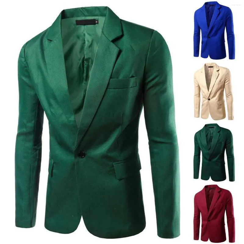 Costumes pour hommes Luxury Casual Robe Suit Button Butt Slim Fit Élégant Veste Élégant M manteaux de poche