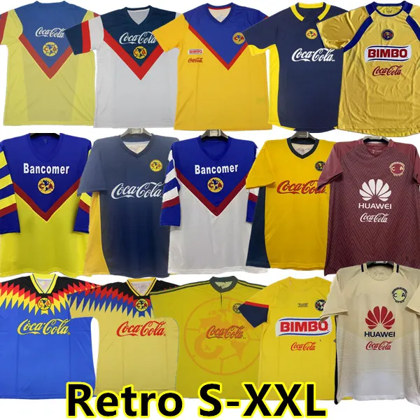 1988 89 Club America Retro-Fußballtrikots 2000 01 04 05 06 LIGA MX 13 16 17 Fußballtrikots 1993 94 95 98 99 S.CABANAS ZAMORANO BRANDAO CHUCHO Herrenuniformen