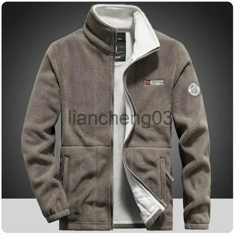 Masculino para baixo parkas streetwear outono inverno completo zip macio polar velo jaqueta ao ar livre recreação montanhismo turismo caminhadas pesca casacos j231023