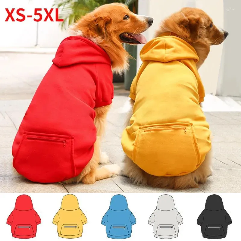 Hundkläder tröja med blixtlåsfickor varma kläder tröja jacka chihuahua kappa små och stora kläder xs-5xl
