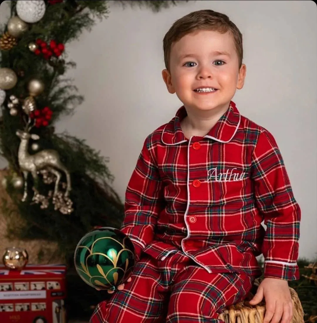 Red Tartan Sibling Matching Pajama Set For Boys And Girls Perfect