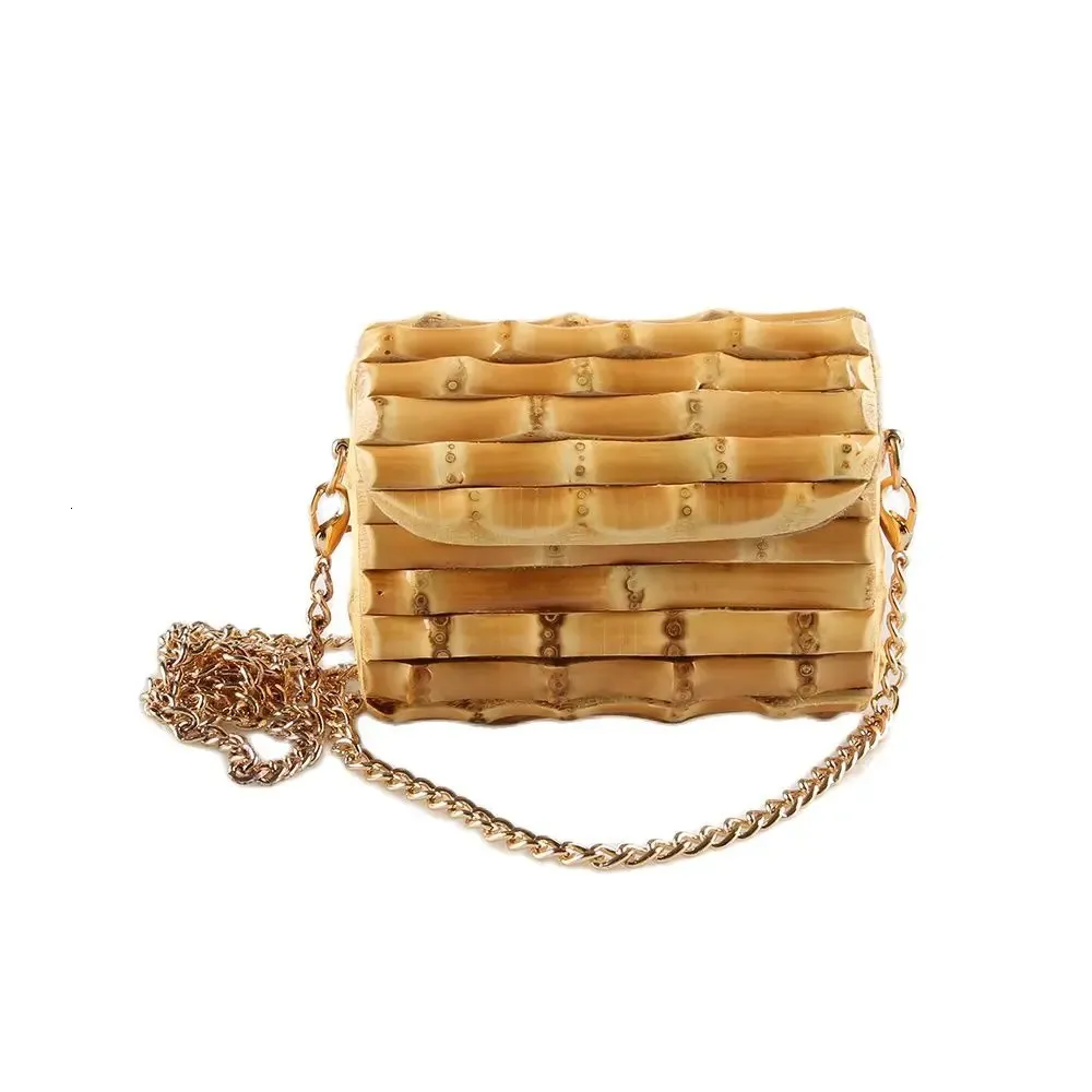 Abendtaschen Nilerun Lange verstellbare Kette Einzigartige handgefertigte Naturholz Rattan Stroh Bambuswurzel Kleine Mini Cross Body Messenger Umhängetasche 231019