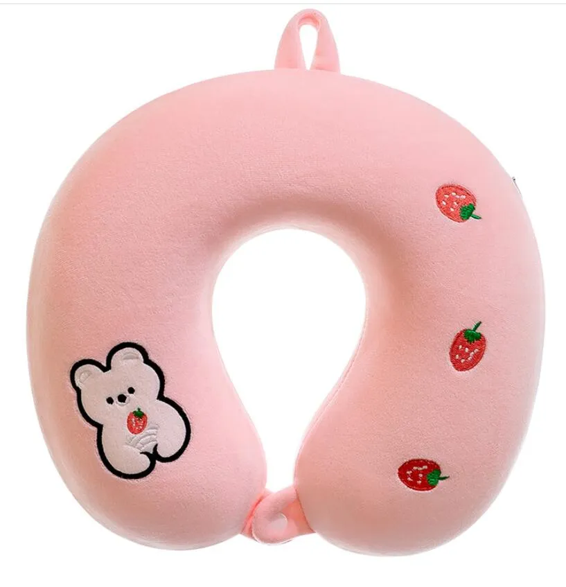 Memory Cotton U-shaped Cartoon Pillow Travel Pillow Lunch Nap Cervical Neck Protection Pillow 30X30cm