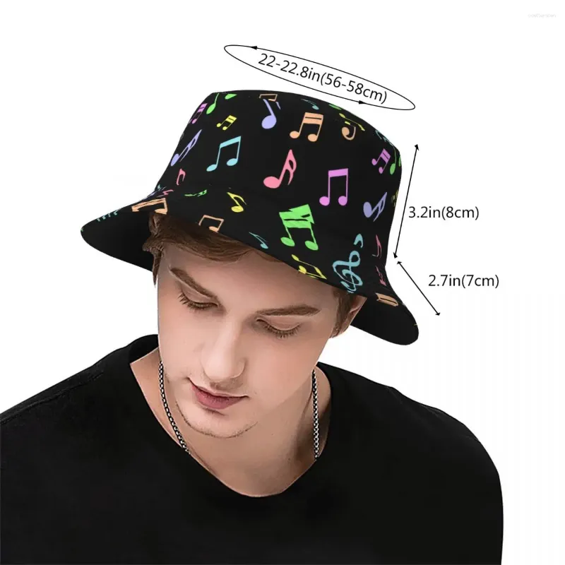 Colorful Colorful Beret With Music Notes Pattern Lightweight