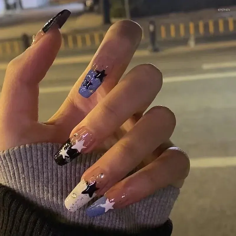 24pcs 4 Fire Patterns Design Cool Girls Hand Decorative False Nails With  Glue Full Cover Detachable False Nails With Designs - False Nails -  AliExpress