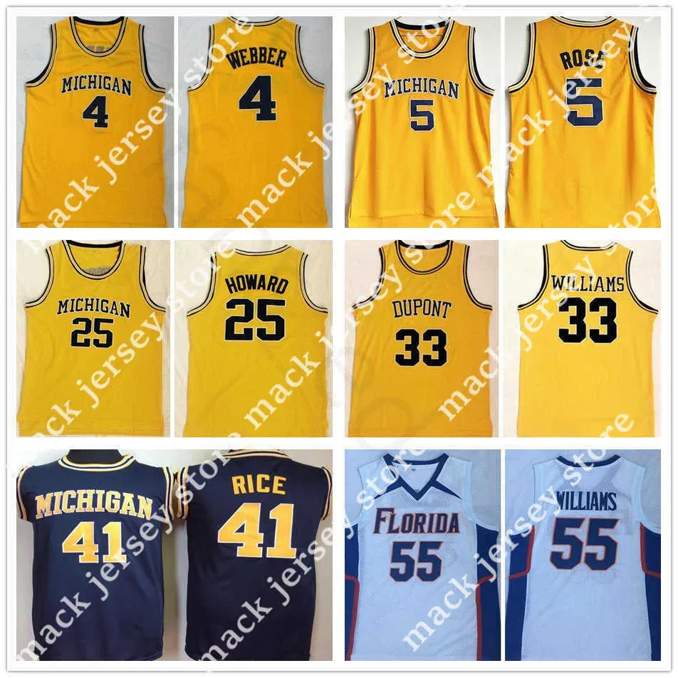 Özel NCAA Michigan Wolverines College 5 Jalen Rose 41 Glen Rice Chris 4 Webber 25 Juwan Howard Jason 33 Williams Florida Gators Basketbol