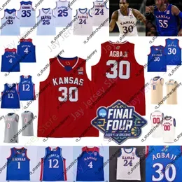 2022 Final Four 4 Kansas Jayhawks Basketball Jersey Ncaa College Ochai Agbi Gradey Dick Jalen Wilson Bobby Pettiford