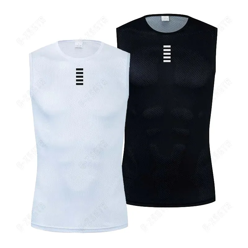 Fietsshirts Tops Wielerondergoed Sportbasislaag Wit Wielrenshirt Reflecterend vest Herenondershirt Sneldrogend Elastici Vest Racefietsshirt 231023