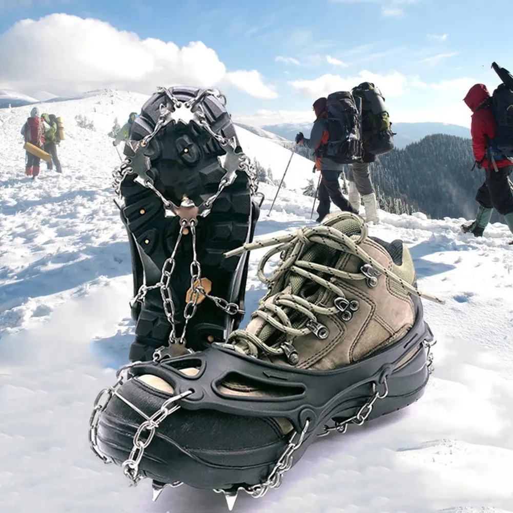 Crampones De Montañismo Tacos De Montañismo De 19 Dientes Zapatos De Nieve  Antideslizantes Para Hielo Con Empuñaduras Cadena Con Púas Acero Inoxidable  Accesorios Para Caminar Y Senderismo Unisex 231021 De 30,52 €