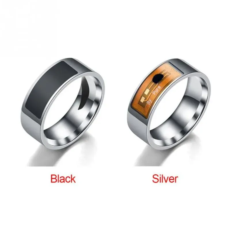 Smart Rings NFC Multifunctional Waterproof Intelligent Ring Smart Wear Finger Digital Ring Smart Accessories, Women's, Size: 6, Black
