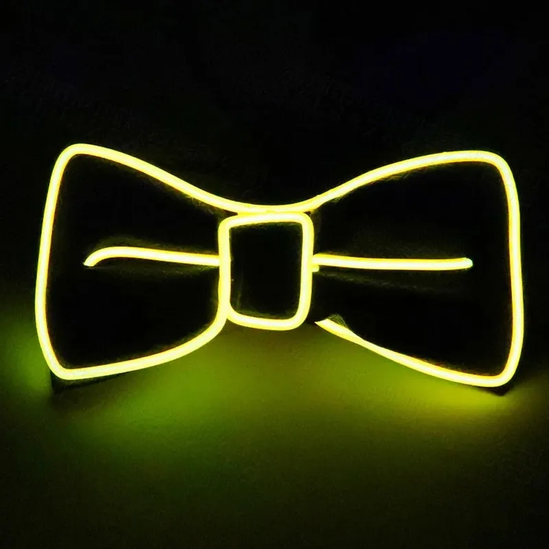 Glow in the Dark LED Bow Tie Luminous Flashing Necktie For Birthday Party Wedding Christmas Decoration Halloween Cosplay Costume