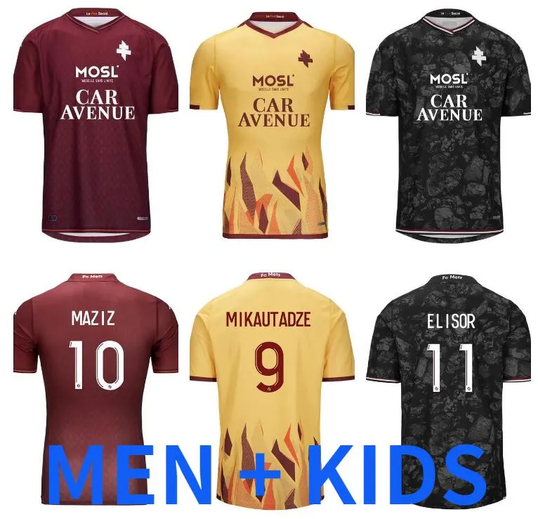 23 24 FC Metz Soccer Jerseys VAGNER BOULAYA NIANE 2023 2024 Maillot de pied UDOL YADE CENTONZE DELAINE sarr NGUETTE maison troisième chemises de football hommes top thaikand