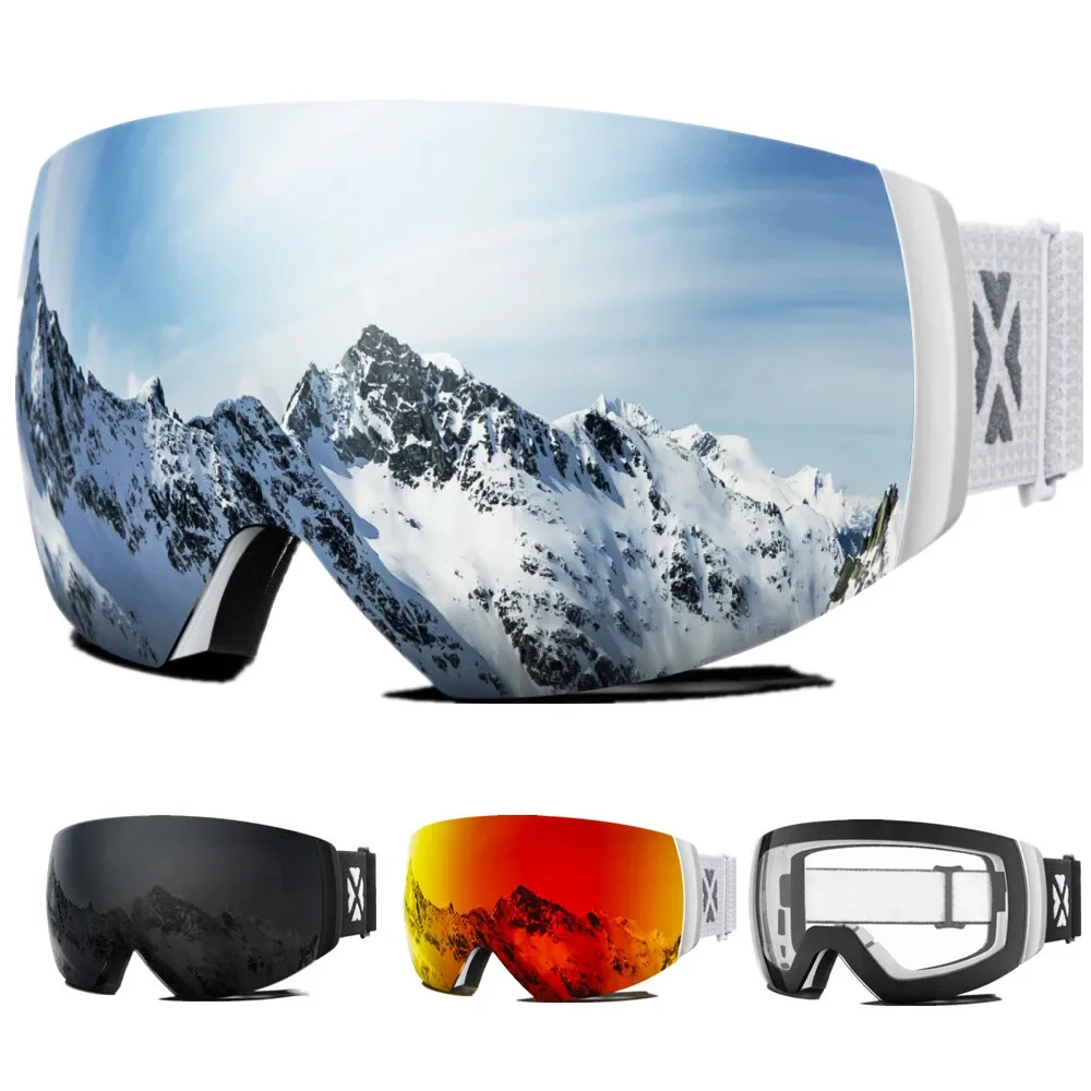 Skibrille JULI Professionelle magnetische Doppelschichtlinse Antibeschlag UV400 große Maskenbrille Snowboard für Männer Frauen 231023