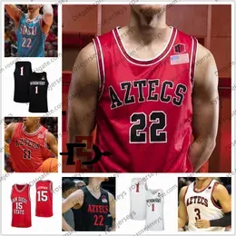 College Basketball Wears Custom  State Aztecs Basketball #22 Malachi Flynn 11 Matt Mitchell 5 Yanni Wetzell Schakel Men