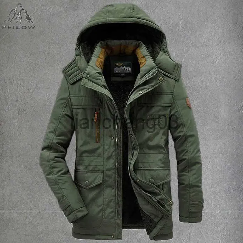 Herrarna ner parkas mäns vinter snö kappa varm skidjacka vattentät huva arbete ytterkläder förtjockas vindbrytare parkas hoodies män kläder m ~ 6xl j231023