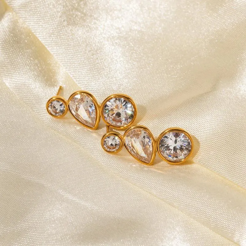 Dangle Earrings DEAR-LIFE Light Luxury Zirconia Geometric Polished Patchwork Women's Fashion Jewelry