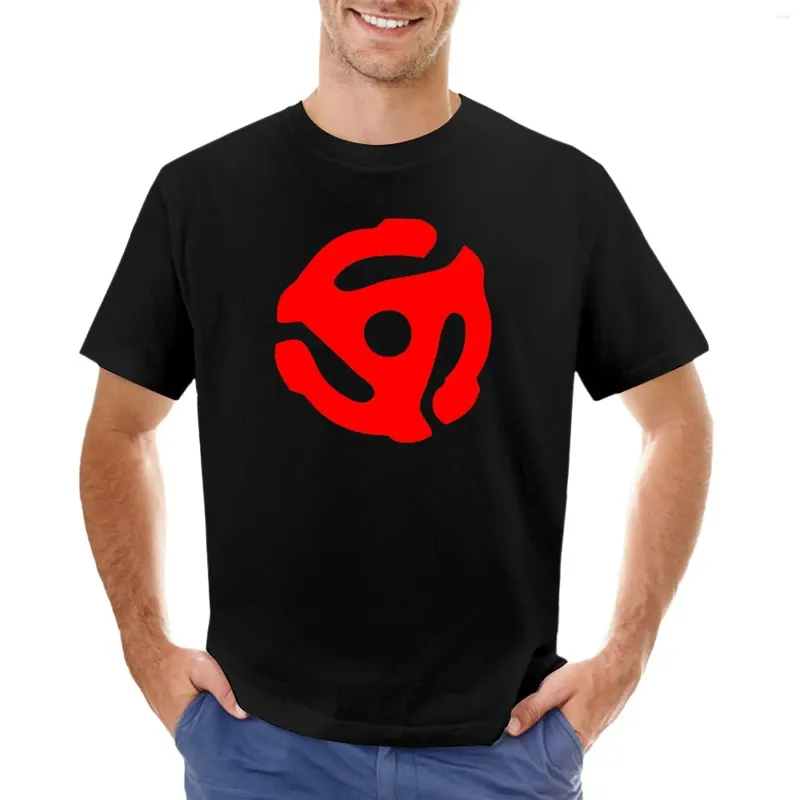 Men's Polos Red 45 Vinyl Record Symbol T-Shirt Custom T Shirts Design Your Own Quick Drying Shirt Plain Men