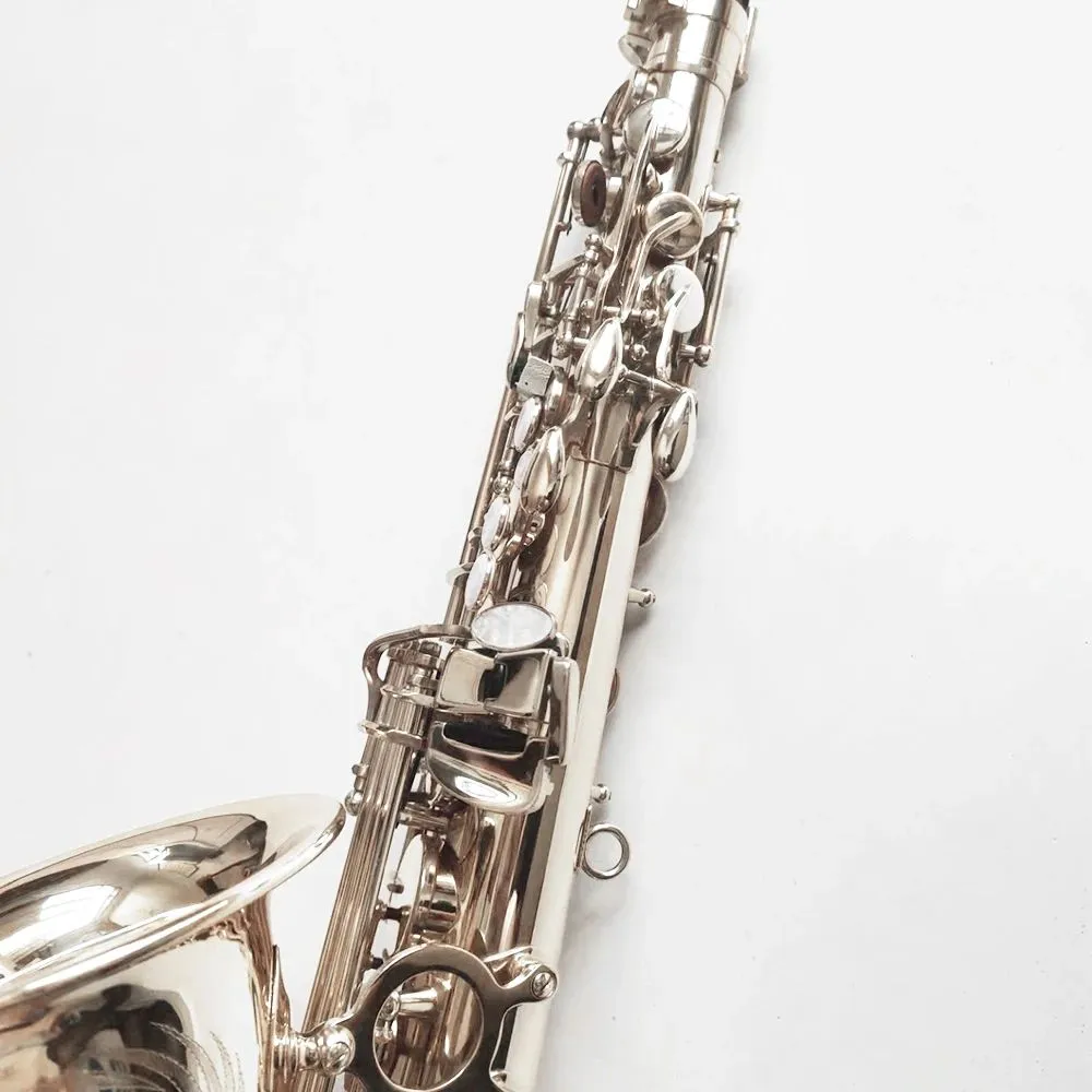 Clássico 802 prata profissional saxofone alto e-flat estrutura um a um modelo instrumento esculpido à mão padrão um a um