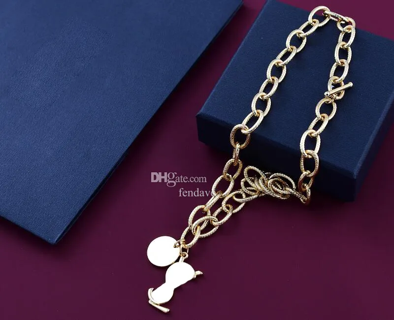 Kettingen Y SL Cassandre hanger ketting in goud/zilver korting designer sieraden voor vrouwen met stofzak doos Fendave