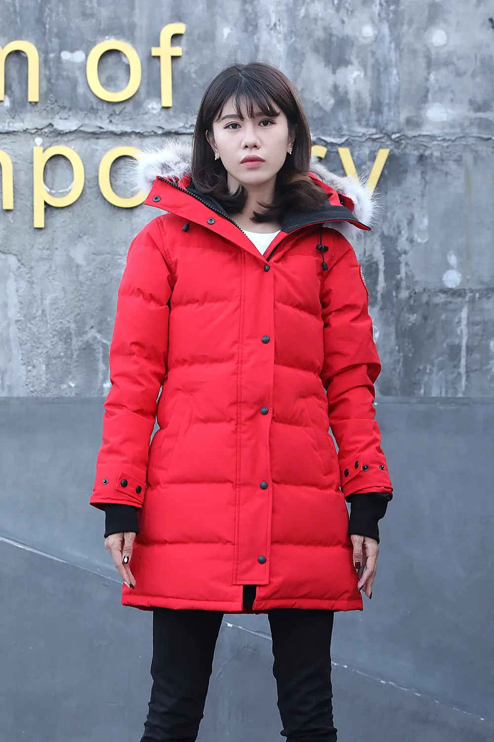 Winter women Down Jackets CG Parka Real Raccoon Hooded Fur collar Coat Downs Thick Warm Parkas Black Outlet Outdoor Sport Womens Jacket Ship By DHL