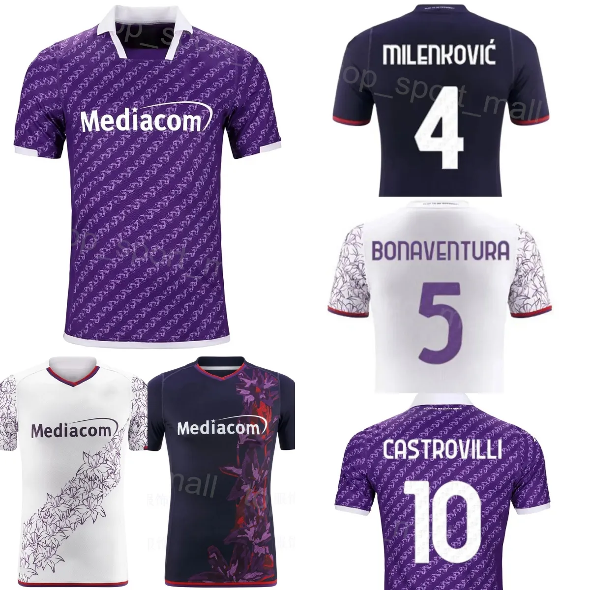 Club Fiorentina Soccer 5 Giacomo Bonaventura Jersey 10 Nicolas Gonzalez 1 Pietro Terracciano Alfred Duncan MBala Nzola Rolando Mandragora Kits de maillots de football