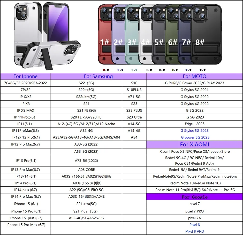 Противоударный Чехол Для Телефона Armor 360 Для IPhone 15 14 13 12 11 Pro  Max XR XS 6 7 8 Plus, Задняя Крышка С Подставкой От Phoneaccessories8, 209  руб. | DHgate