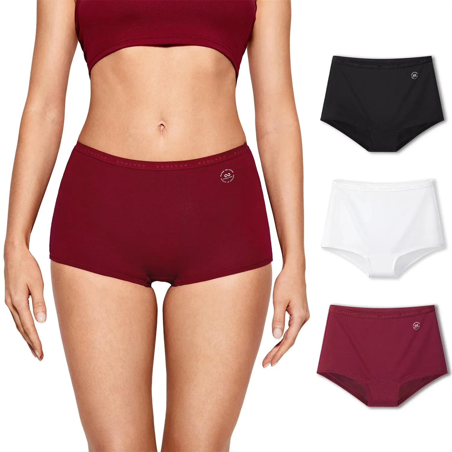 Calcinha feminina 3 pacote menino shorts roupa interior algodão modal boxer briefs tagless calcinha 3pcs um conjunto pacote de caixa de presente xs s m l xl 231023