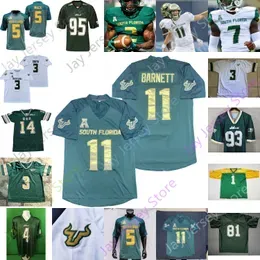 Custom 2020 USF South Florida Football Jersey NCAA College Blake Barnett McCloud Jason Pierre-Paul Mitchell Wilcox Johnny Ford Cronkrite