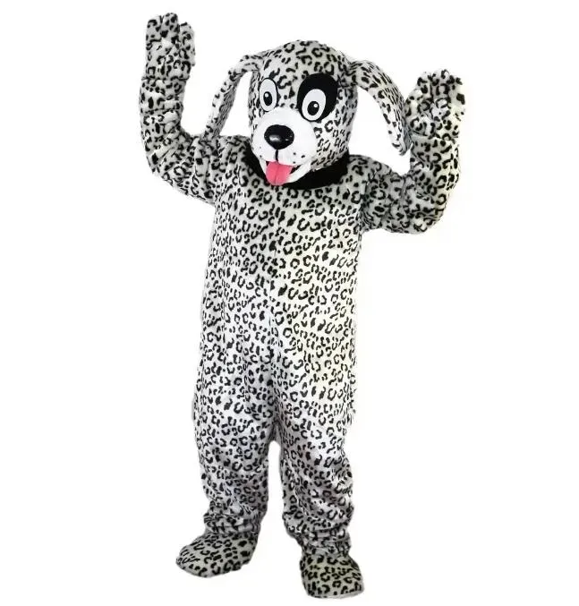 2024 Halloween Zwart-wit Dalmatische Hond Mascotte Kostuum Cartoon Anime thema karakter Volwassen Grootte Kerstmis Carnaval Verjaardagsfeestje Fancy Outfit