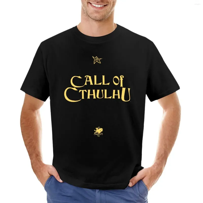 Men's Polos Call Of Cthulhu - Logo (gold With Elder Sign & Chaosium Inc. Logo) T-Shirt Cute Tops Mens Workout Shirts