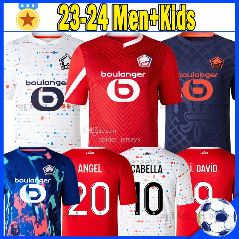 23 24 Футбольные майки LOSC Lille J.MARIN J.DAVID T.WEAH T.SANTOS M.Bayo 2023 2024 Ismaily CABELLA A.OUNAS ANDRE ANGEL YAZICI Футболки Мужские детские комплекты носки полные комплекты