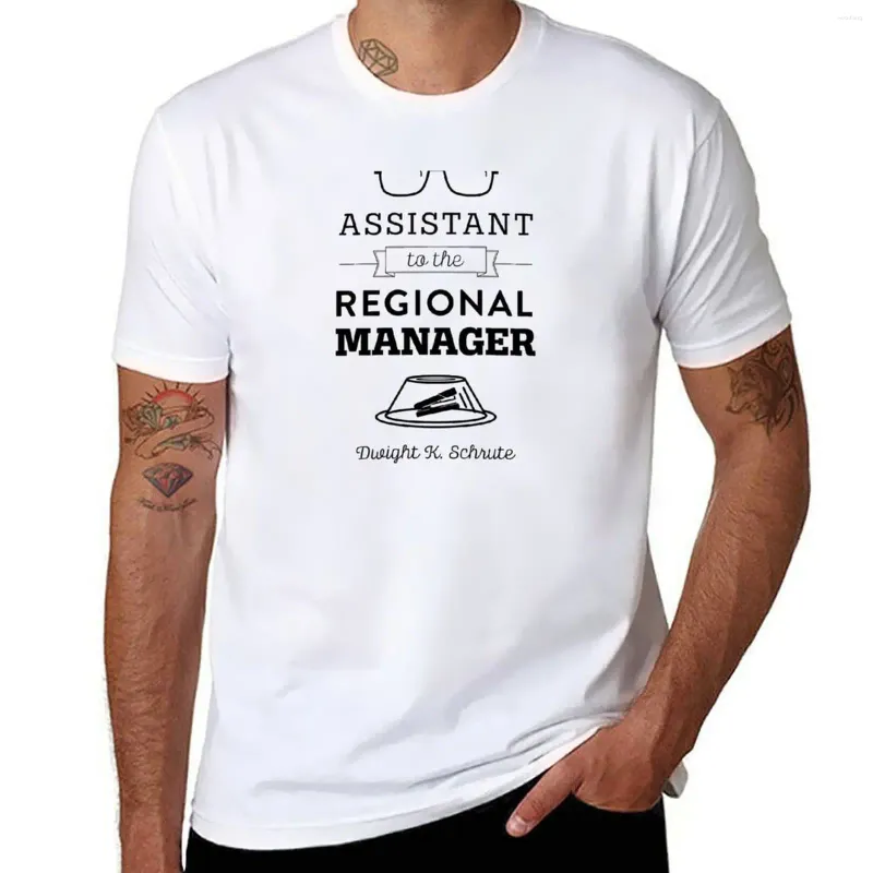 Polos masculinos o escritório dunder mifflin-assistente do gerente regional camiseta personalizada camisetas roupas masculinas