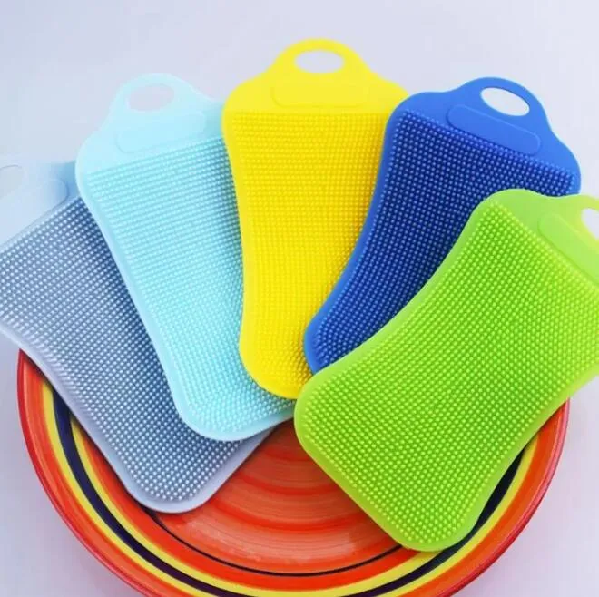 cucina in silicone alimentare per lavare i piatti, strumenti di buona qualità, spazzola per la pulizia, accessori per la pulizia, riutilizzabili