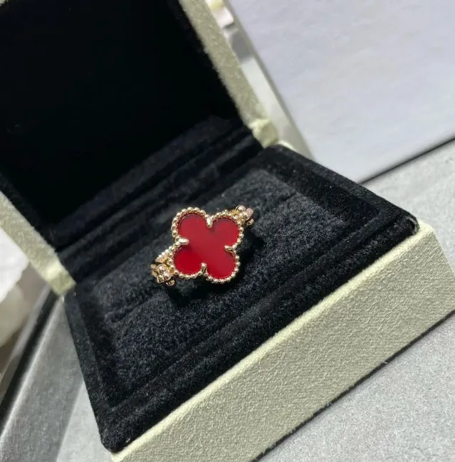 Klassieke cleefly Clover ring diamanten vlinderringen trouwringen van vrouw man liefde ring goud zilverachtig chroom hart ring Valentijnsdag Moederdag cadeau