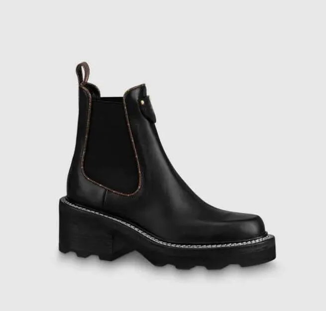 Zimowa marka damska bobo boboty czarne cielę skórzane obcasy Martin Boots Party Suknia ślubna Martin Boots UUU35-42