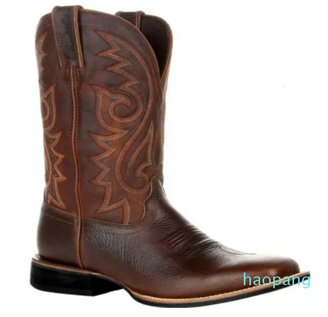 Cuir hiver rétro hommes femmes Laarzen né Western unisexe grande chaussure 48Shoes4490811