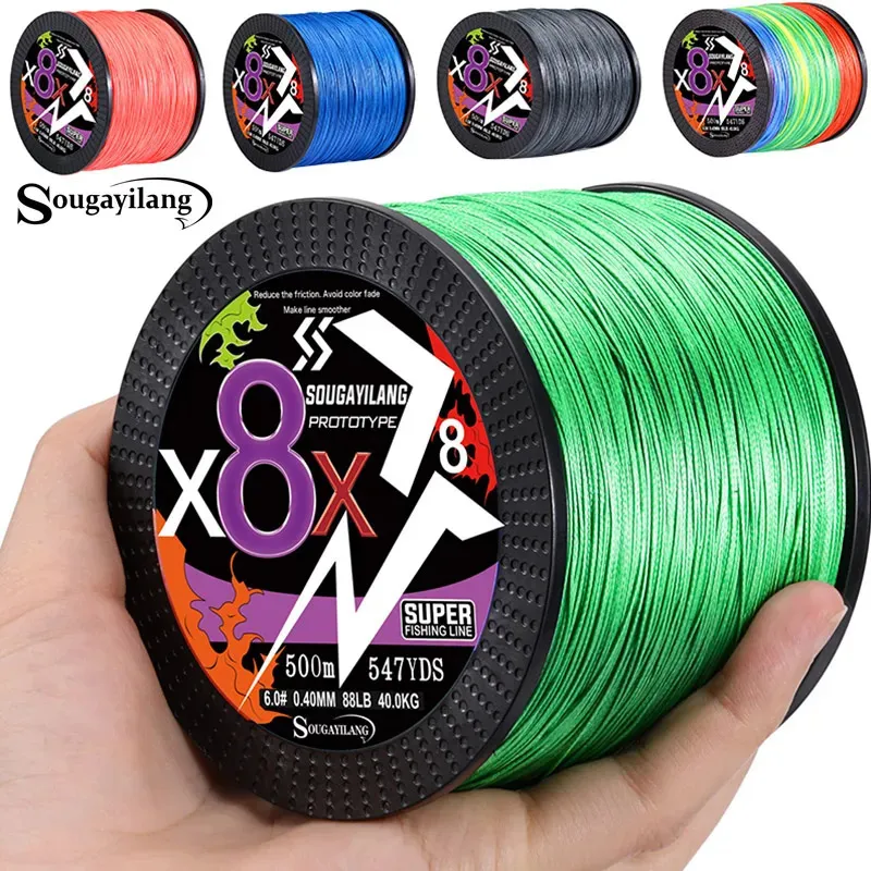 Braid Line Sougayilang Braided Fishing X4 X8 100300500 Max Drag 66LB  Multifilament PE For Bass Pike Carp Accessories 231023 From Zhao09, $9.19