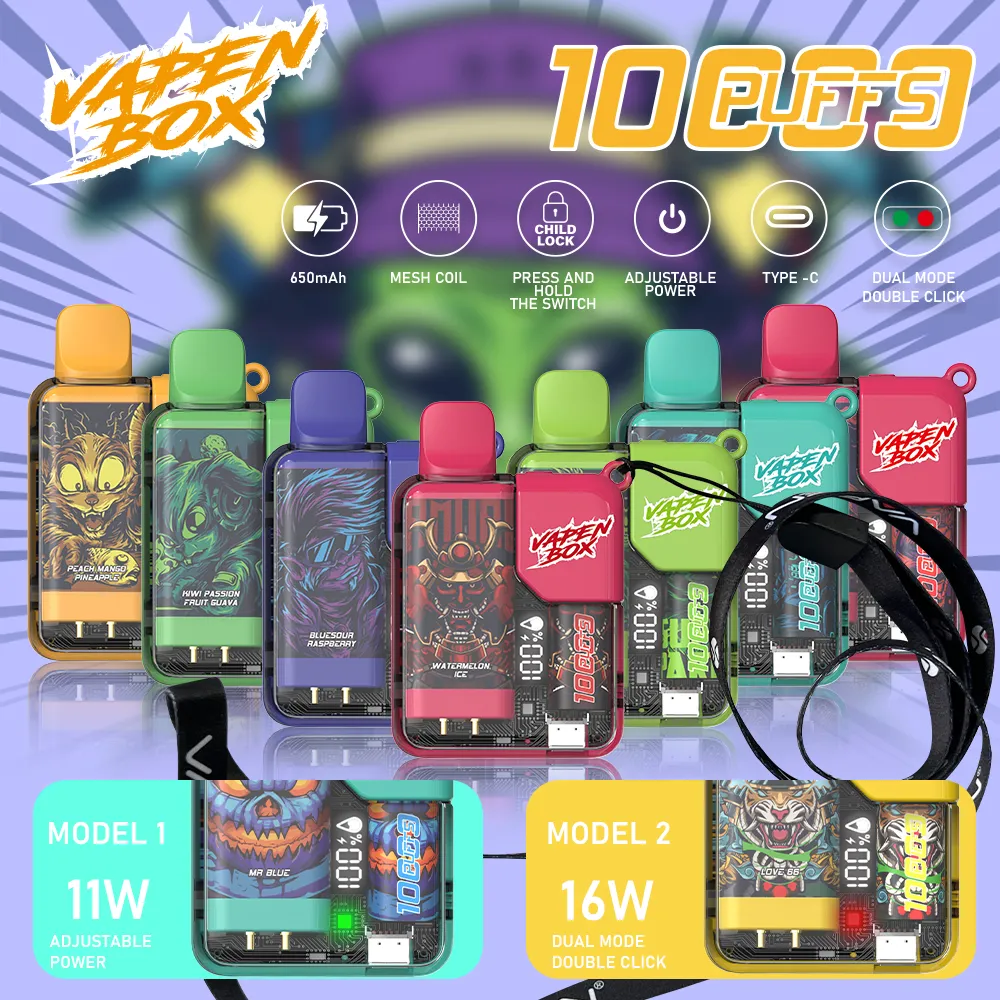 Original VAPEN BOX 10000 Puff 10K Disposable Vape Pod E Cigarette 18ml