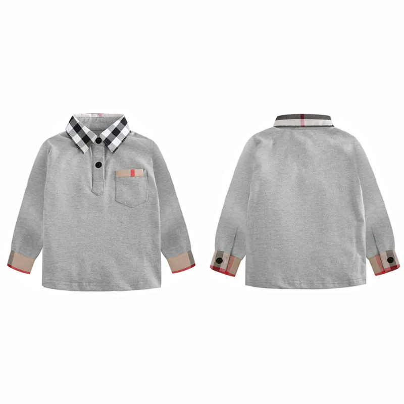 Polo a maniche lunghe per bambini Abbigliamento scozzese per bambini Pullover firmato Abbigliamento per stagioni primaverili e autunnali Felpe per bambini e bambine