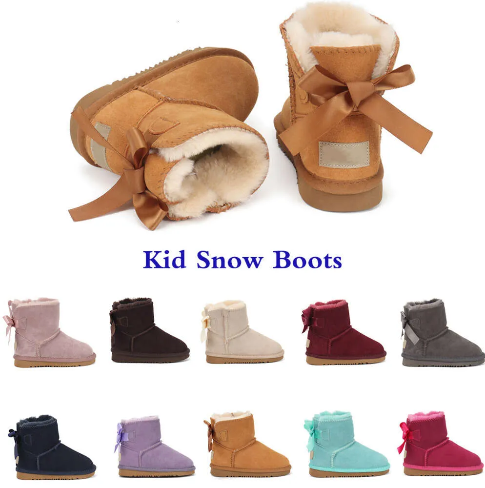 Bottes Bottes enfants Australie botte de neige Designer chaussures pour enfants hiver classique Ultra Mini Boot Botton bébé garçons filles bottines enfant fourrure daim bf654