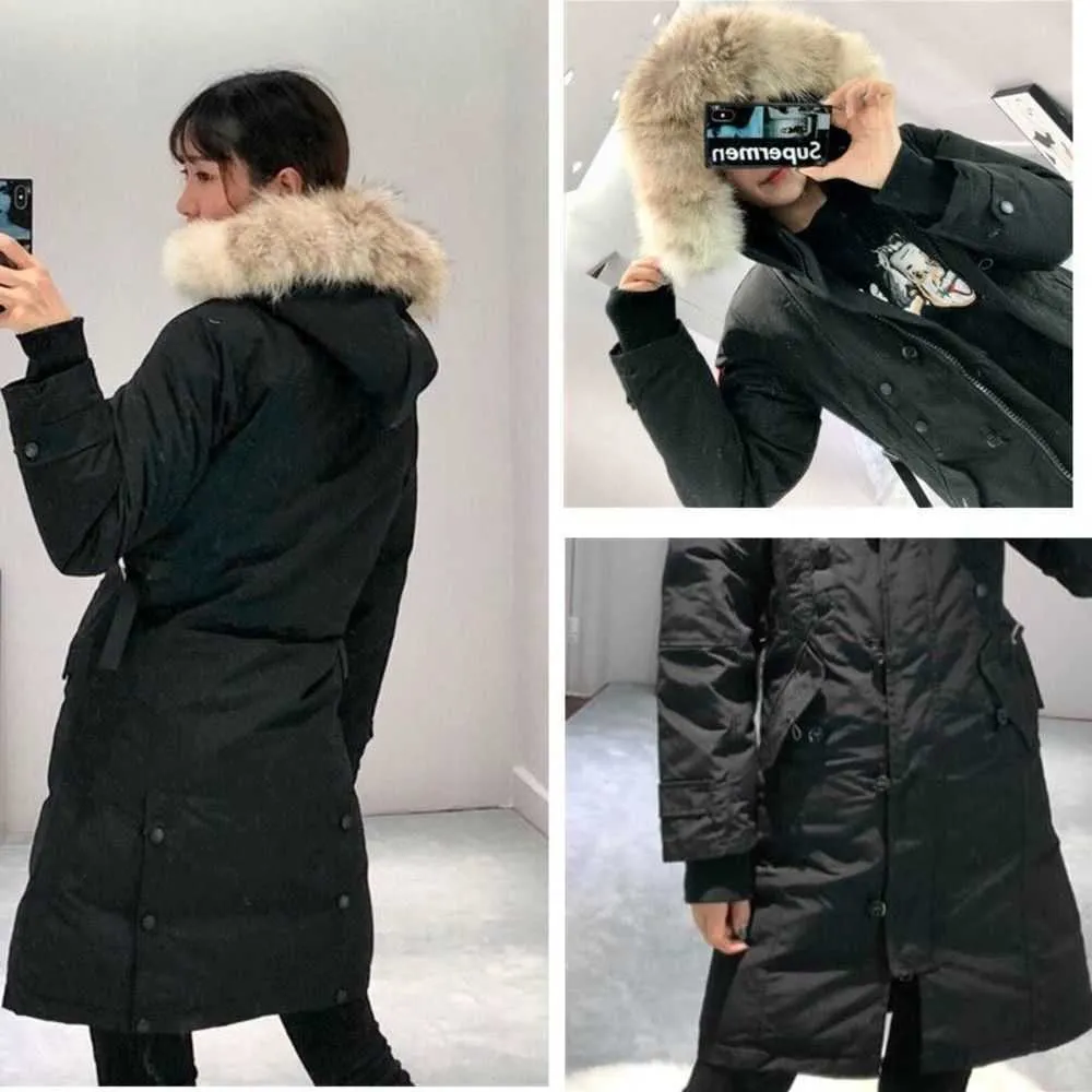 Parkas en duvet pour femmes, doudoune d'hiver à capuche, porte-fourrure de loup véritable, veste pour femme, fermeture éclair, manteau coupe-vent et imperméable, manteaux chauds pour femmes, Parkalkl9